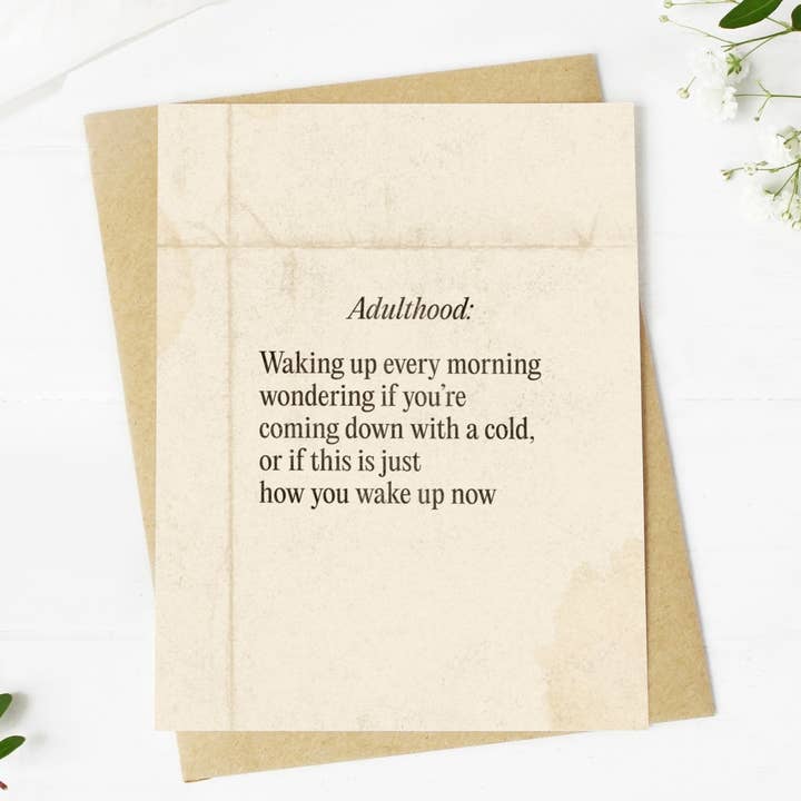 Big Moods - Wholesale Everyday Greeting Card - "Adulthood: Waking Up Every Morning" Card3