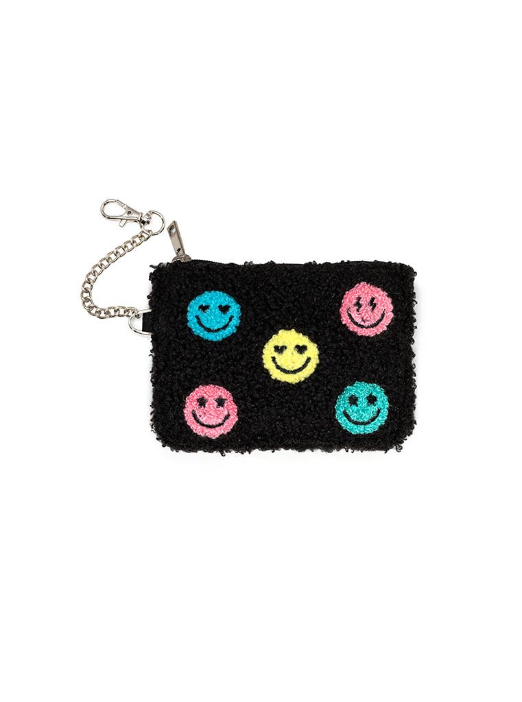 Living Royal - Wholesale Pouch - Women's - Keychain Pouch - Multi-Colored Happy Faces - Black0