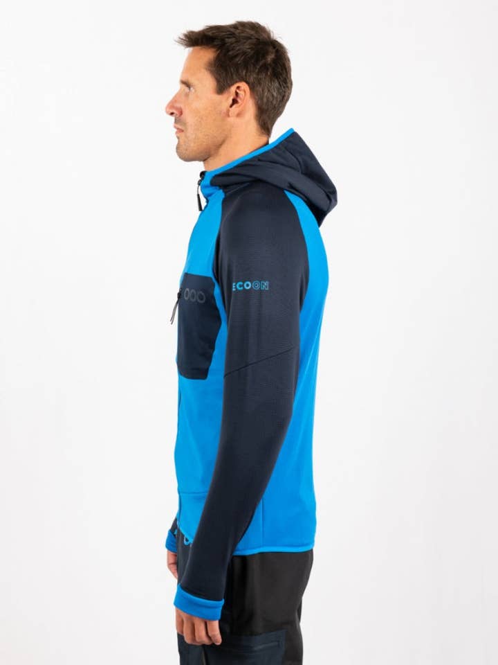 ECOON ECOACTIVE LIGHT INSULATED WITH HOOD Jacket Midlayer Men Light Blue/Blue for wholesale by ECOON
