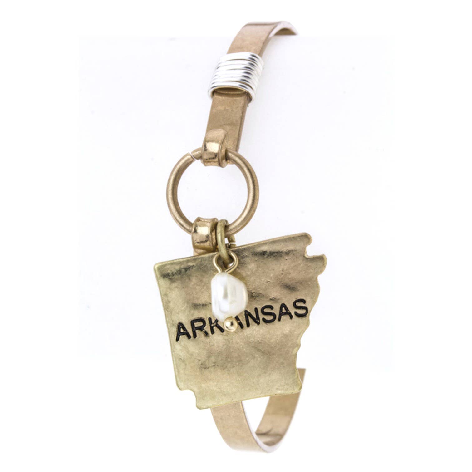 LA Jewelry Plaza - Wholesale Bangle Bracelet - Arkansas Map Charm Hook Bangle0