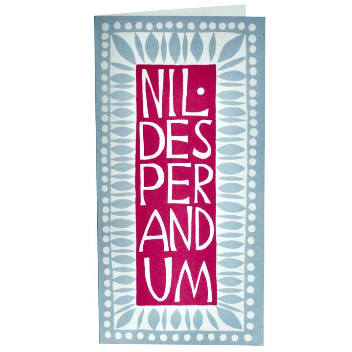 Cambridge Imprint - Wholesale Encouragement Card - Long Card Nil Desperandum