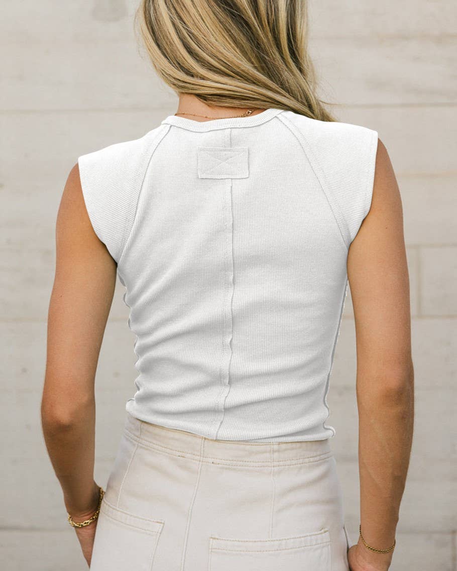 Rosa Clothing - Wholesale T-Shirt - Women's - Sleeveless Crew Neck Knit Ribbed Top7