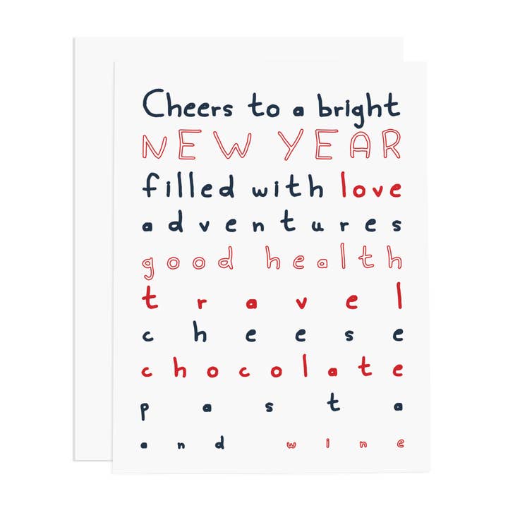 Cheers to a Bright New Year Greeting Card for wholesale by Ramus & Co.
