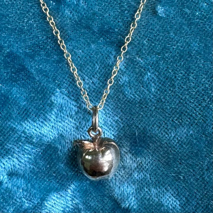 Elizabeth Jewelry - Wholesale Pendant/Charm Necklace - Bronze 3D Golden Apple necklace on 14k gold fill chain