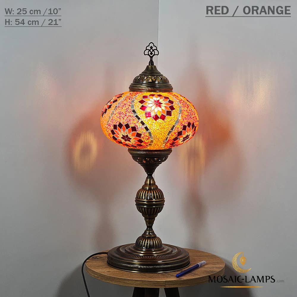 Mosaic Lamps - Wholesale Accent/Desk Lamp - 10+ Colors - Turkish Mosaic X Large Globe Table Lamp, Marrak64