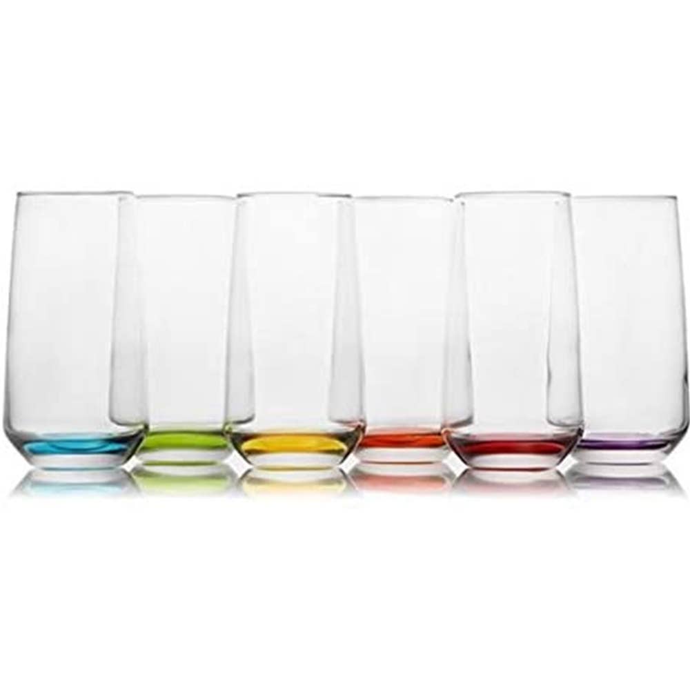 Hakan - Wholesale Drinking Glass/Cup - Colorful Based Juice and Water Drinking Glasses Set of 61