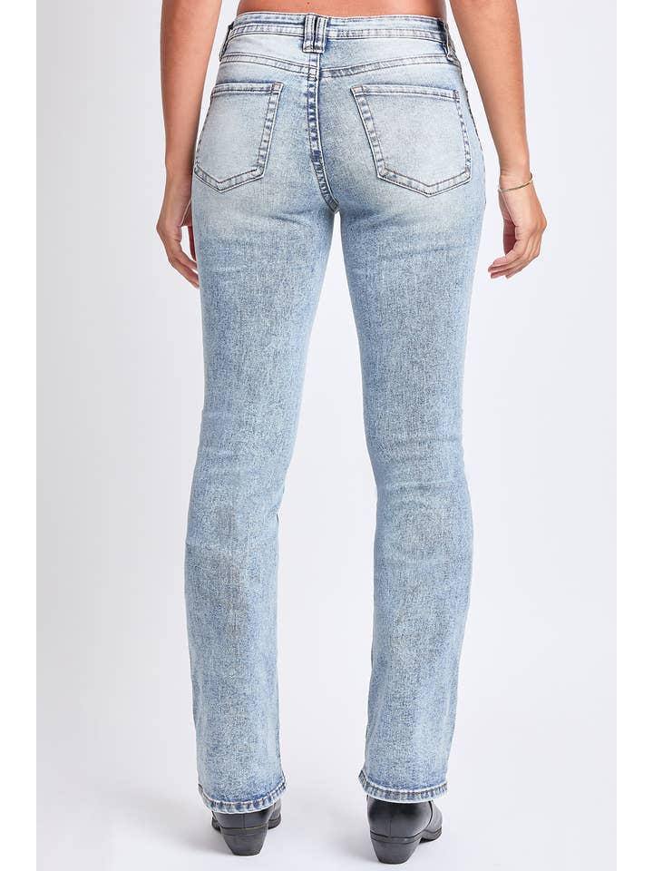 YMI - Wholesale Jeans - Women's - Mid Rise Clean Hem Premium Stitch Bootcut Jeans
