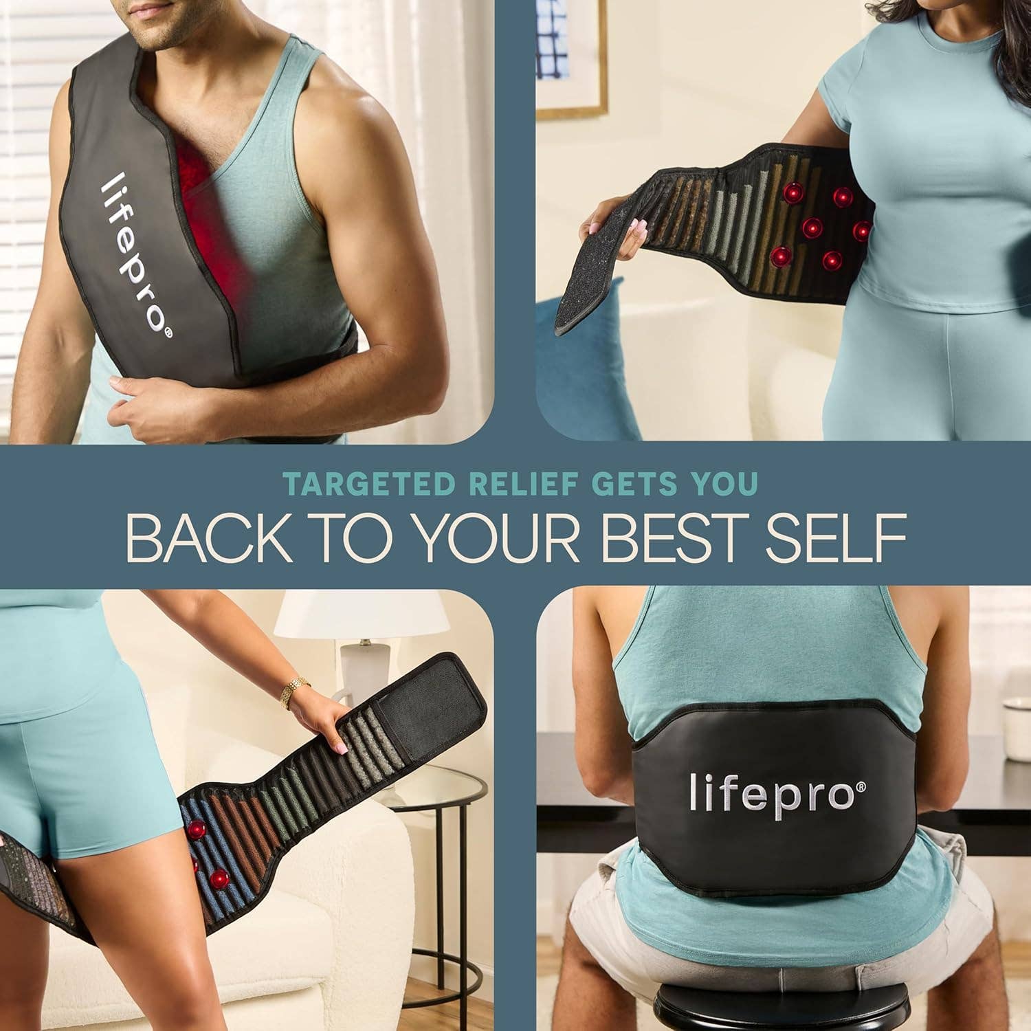 LifePro - Wholesale Hand/Foot Massager -  Lifepro Red Light Therapy Belt – Infrared Pain Relief Pad4