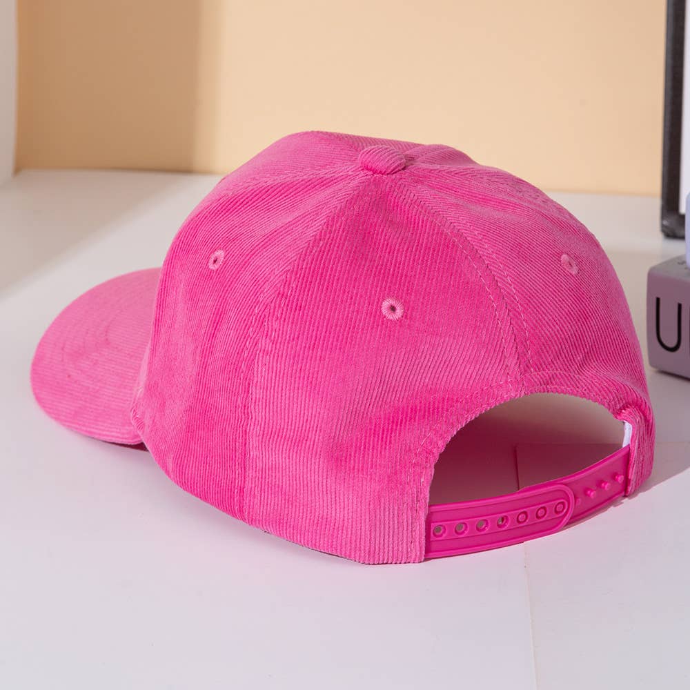 Sensibling Corp. - Wholesale Baseball Cap - Women's - FA LA LA Message Embroidered Five Panel Canvas Snapback Baseball Cap4