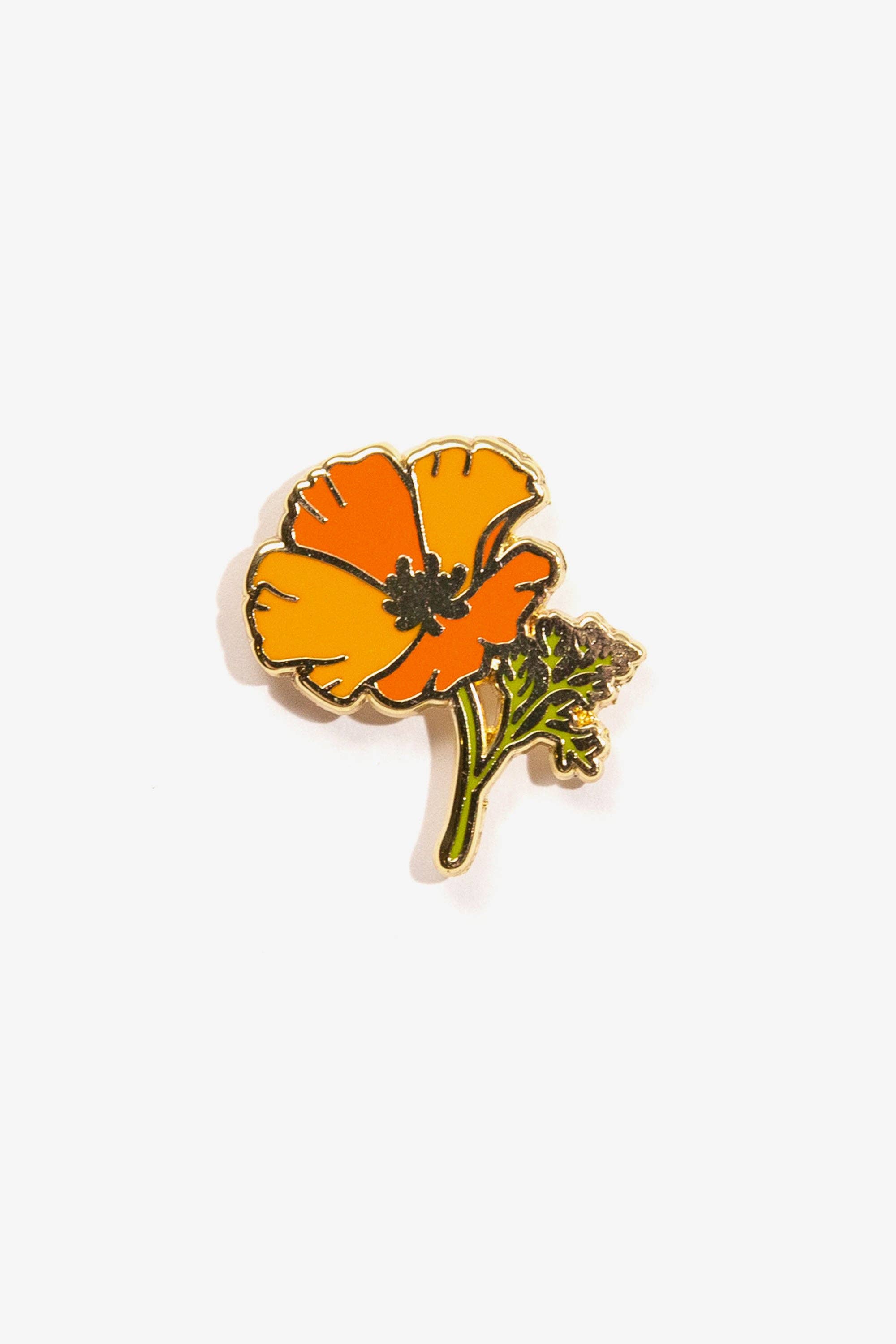 Upper Park Clothing - Wholesale Lapel Pin/Button - California Poppy Enamel Pin2