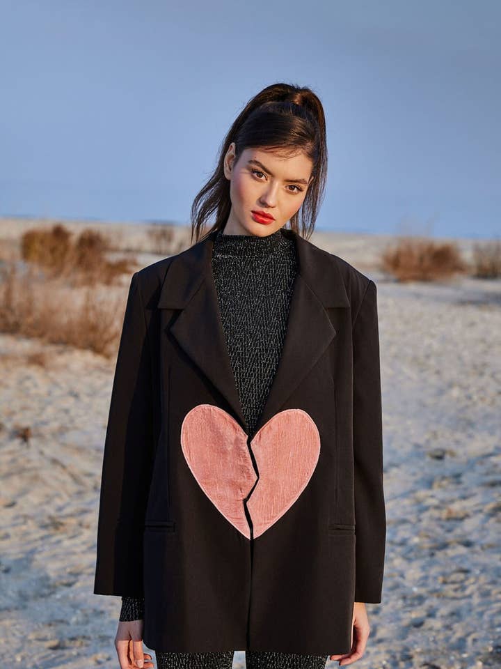 BROKEN HEART' OVERSIZED BLAZER for wholesale by FUTURE PLANET OF STYLE