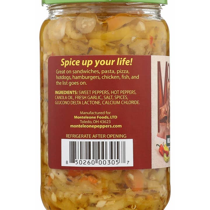 Monteleone Italian Peppers in Oil - Wholesale Pickled Vegetables - Mild Italian Peppers in Oil - 15 oz.4