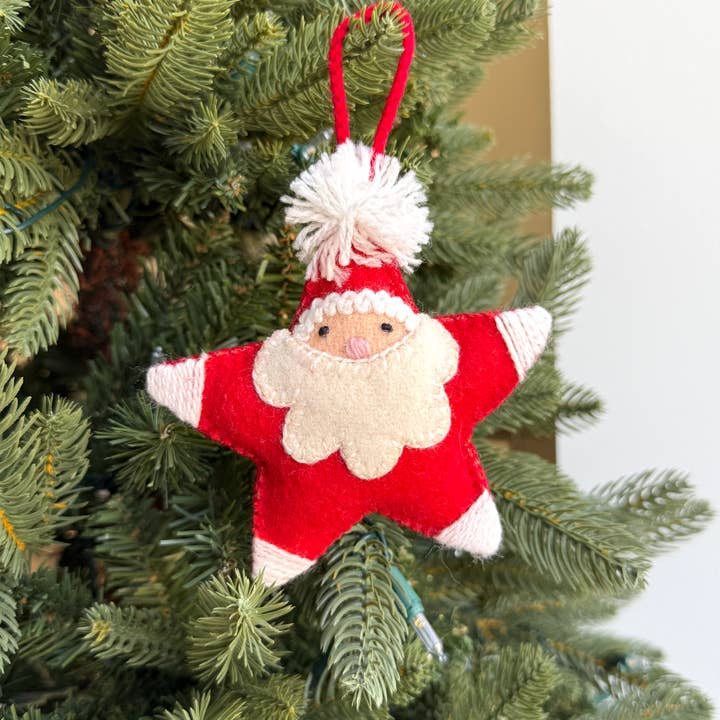 Star Santa Embroidered Christmas Ornament for wholesale by Ornaments 4 Orphans