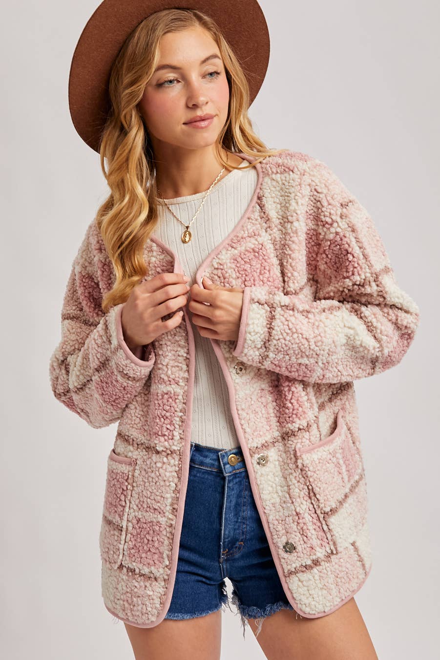 Bluivy – wholesale Jacket – Women's – SNAP BUTTON UP ROUND NECK JACKET2