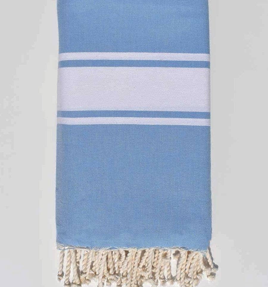 Fouta Tunisia - Vente Serviette de plage - Fouta XL Classique avec Bandes Blanches1