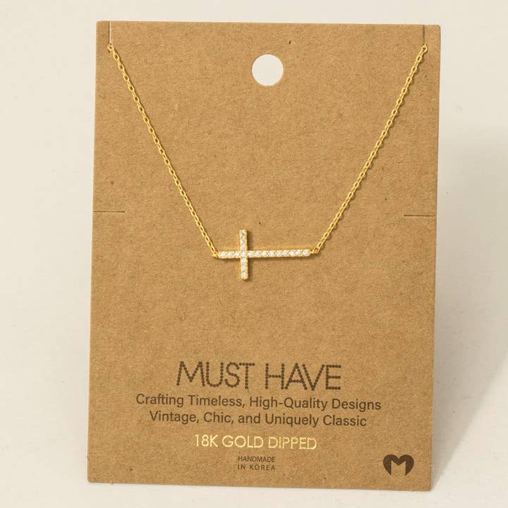 Fame Accessories - Wholesale Pendant/Charm Necklace - Cross Jewel Pendant Necklace1