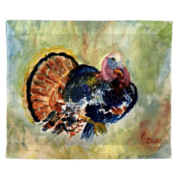 Colorful Turkey Wall Hanging 24x30 for wholesale by Betsy Drake Interiors