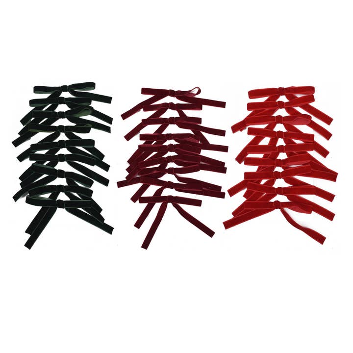 9PK VELVET MINI BOWS for wholesale by Country Silk