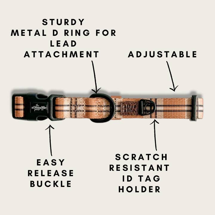 The aDoraBle Pooch Company - Wholesale Pet Collar - Dog - Heritage Collar - Butterscotch Biscuit1