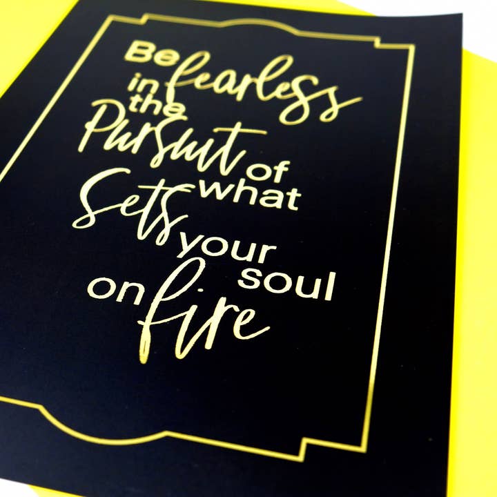 Impressão artística pesada de folha de ouro - Letras laminadas para pendurar na parede - Arte de parede com citação de motivação de edição limitada por atacado de Wish Art Studios