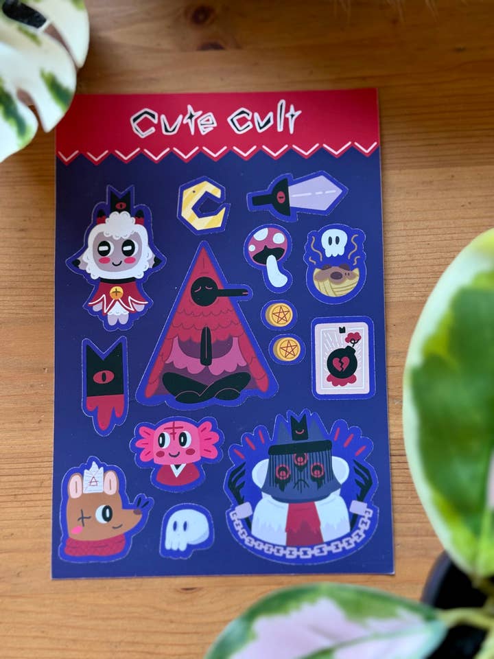 Folha de Autocolantes de Culto Fofo por atacado de Lily Wenndt Illustration