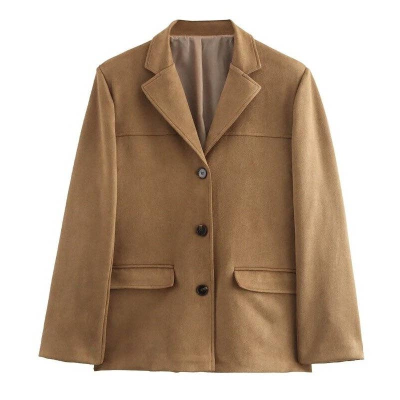 kycozy – wholesale Jacka - Dam – Vintage minimalistisk kort mockajacka1