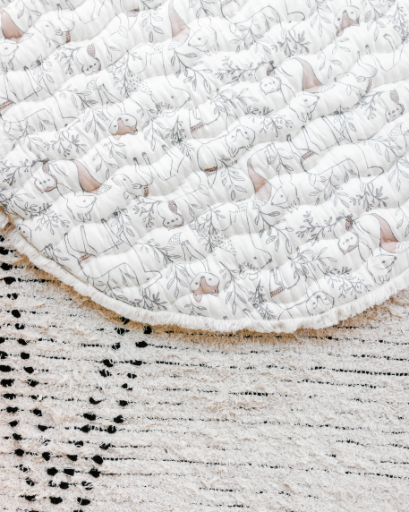 Crane Baby - Wholesale Play Mat - Kids & Baby - Ezra Quilted Playmat (Woodland)4