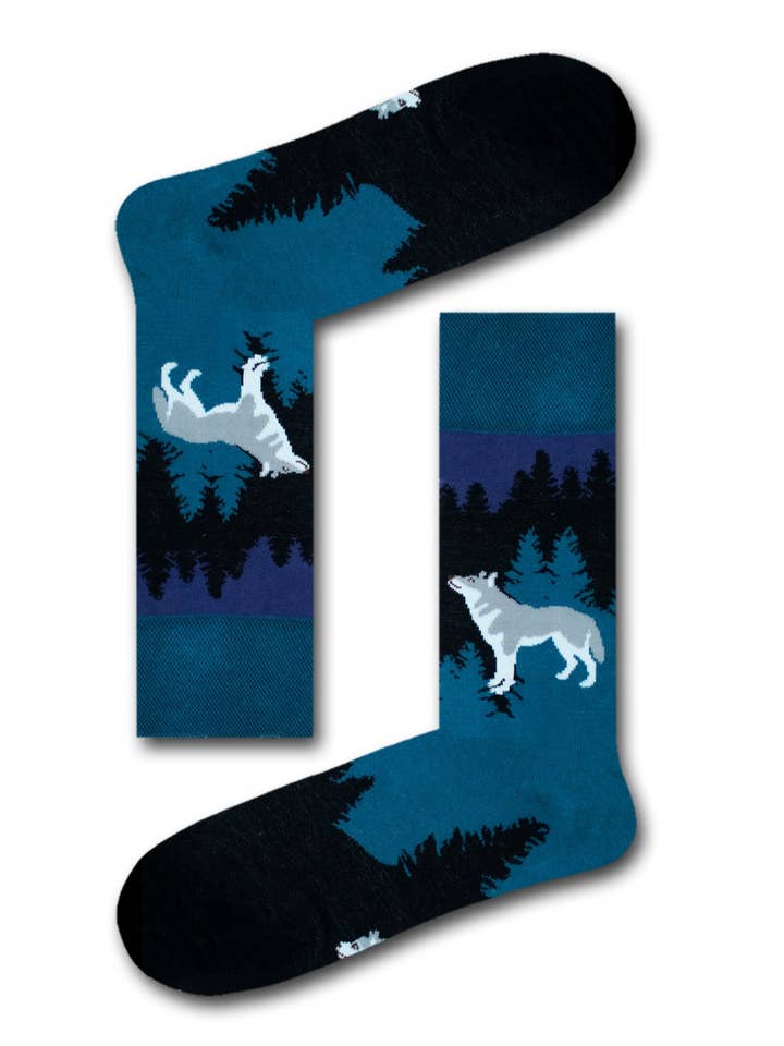 Chaussettes unisexes Wolf/Cadeau parfait/Chaussettes amusantes pour la vente par Socksbros LTD