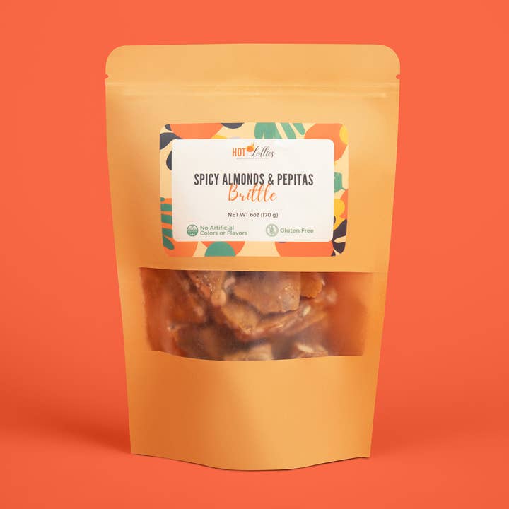 Spicy Almonds & Pumpkin Seeds (Pepitas) Brittle Candy for wholesale by Hot Lollies