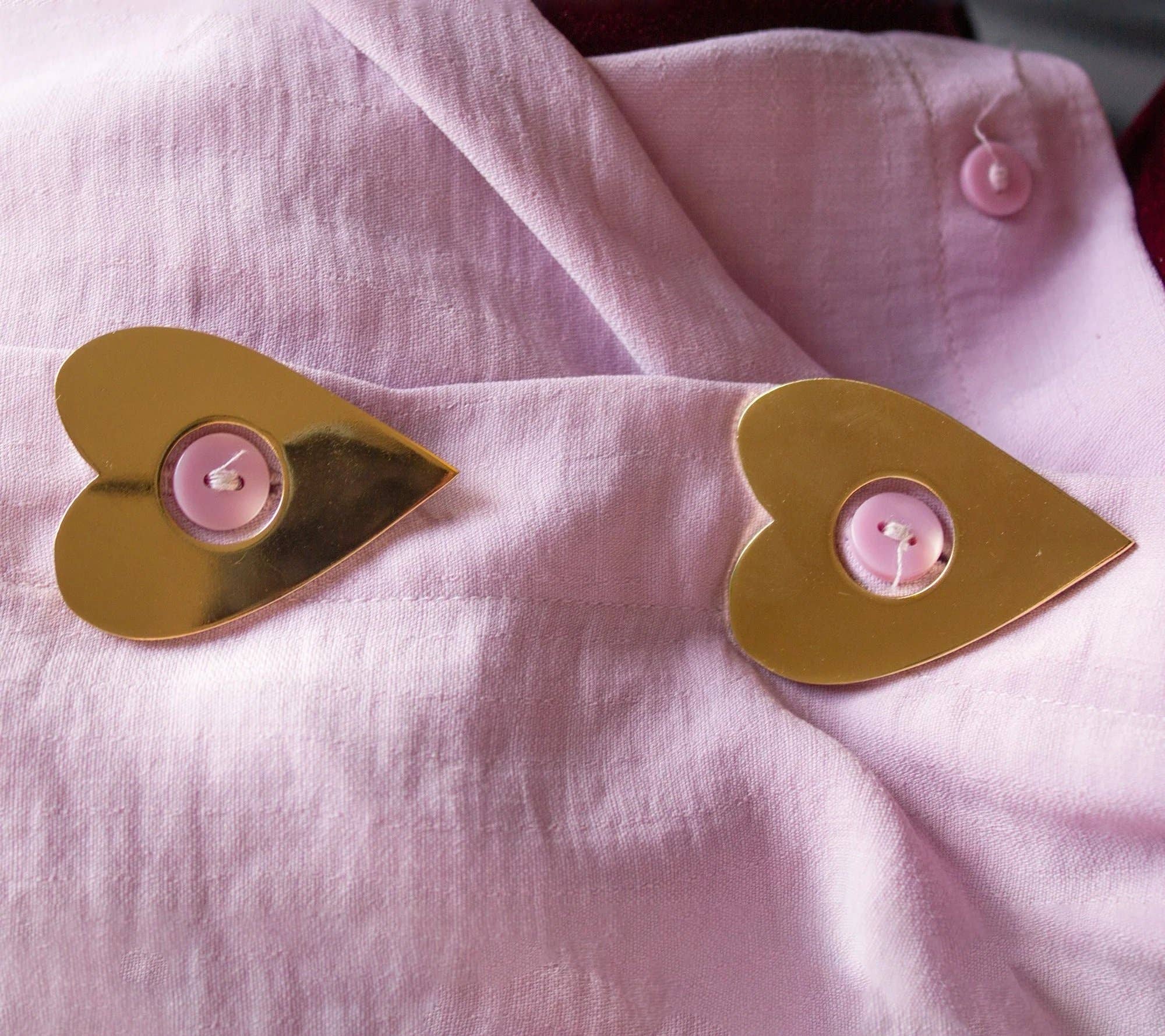 Mink - Wholesale Lapel Pin/Button - Heart shaped Button Covers5