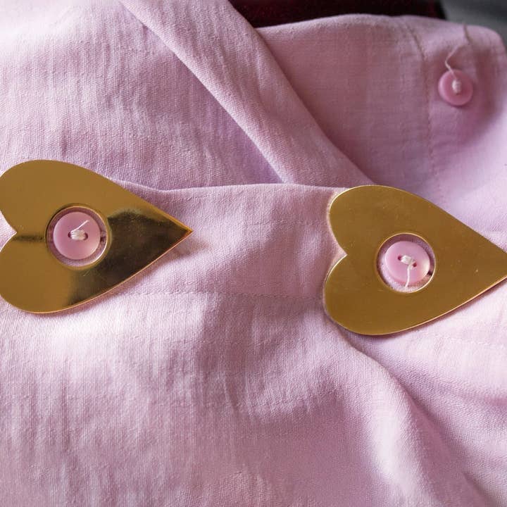 Mink - Wholesale Lapel Pin/Button - Heart shaped Button Covers5