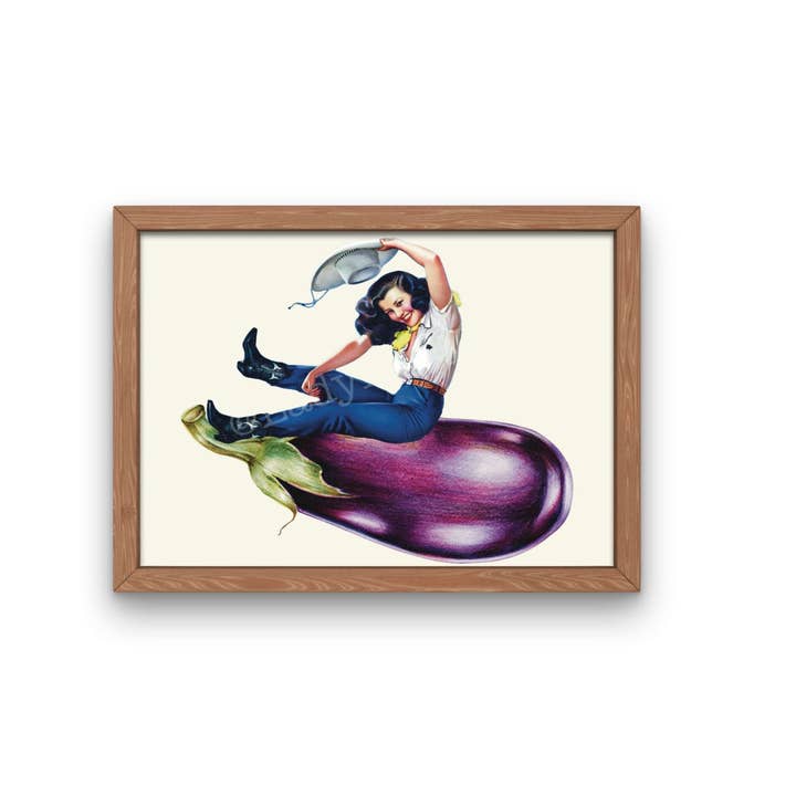 Ride It Cowgirl Collage Print, Cowgirl Decor, Cowboy Print, for wholesale by Lady Kady Art