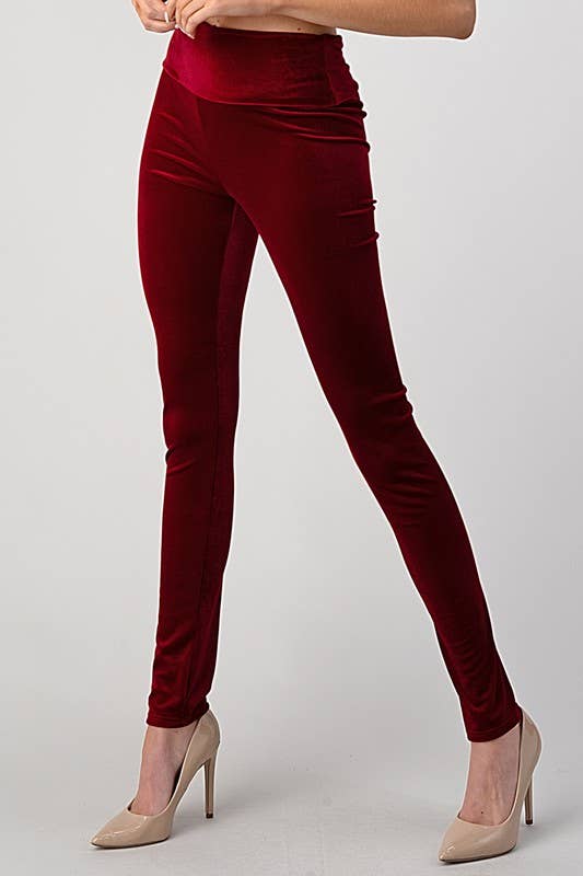 Lemon Tree - Wholesale Fashion Leggings - Women's - HIGH WAIST VELVET KNIT LEGGINGS1