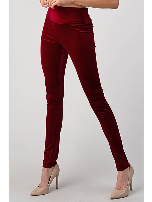 Lemon Tree - Wholesale Fashion Leggings - Women's - HIGH WAIST VELVET KNIT LEGGINGS1