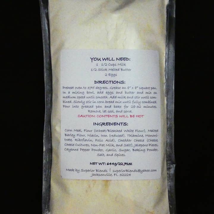 Superior Blends - Wholesale Cornbread Mix - Cheddar Jalapeño Cornbread Mix1