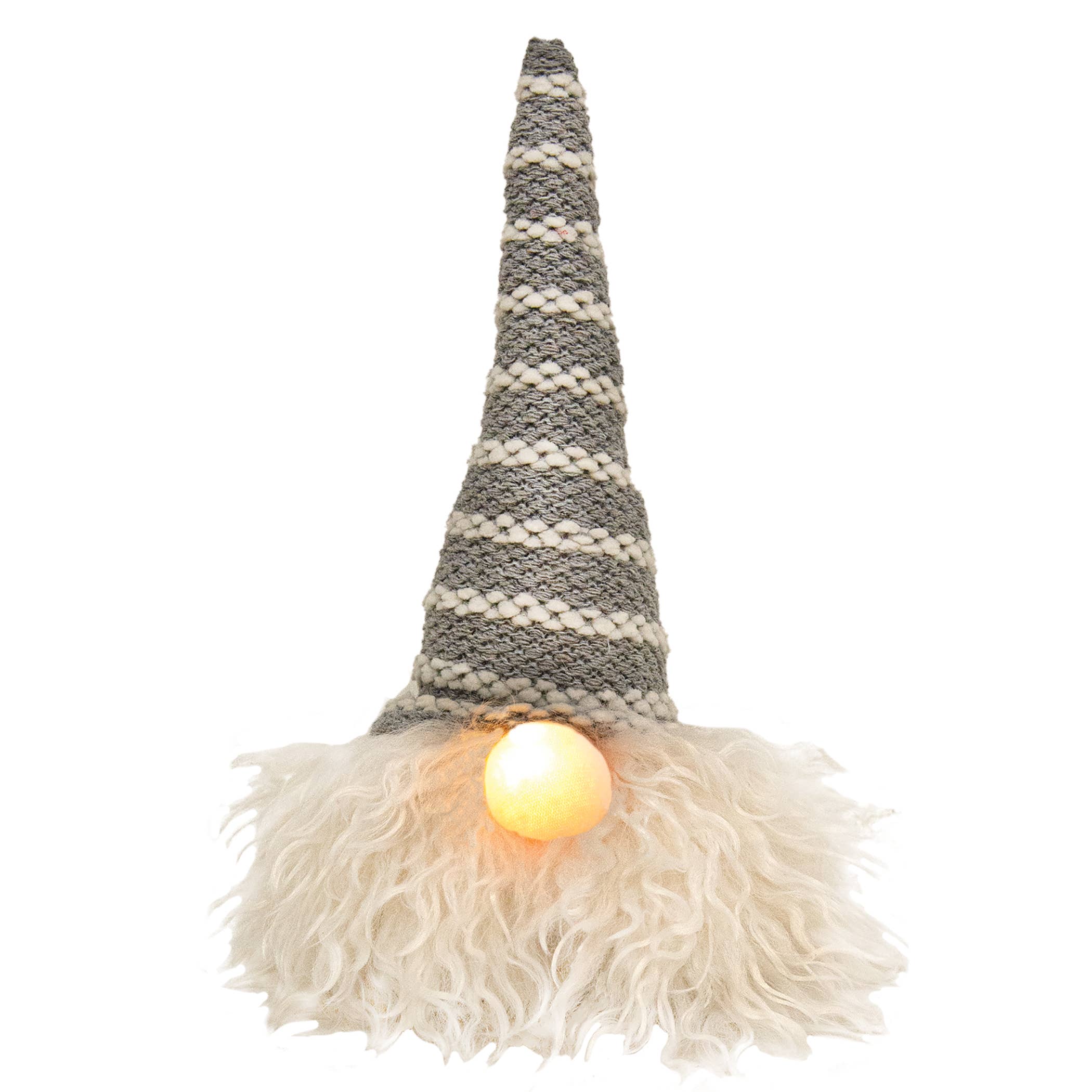 Bright Ideas - Vente Décoration de Noël - Sm Chapeau Gris Santa Gnome avec Nez Léger LED0