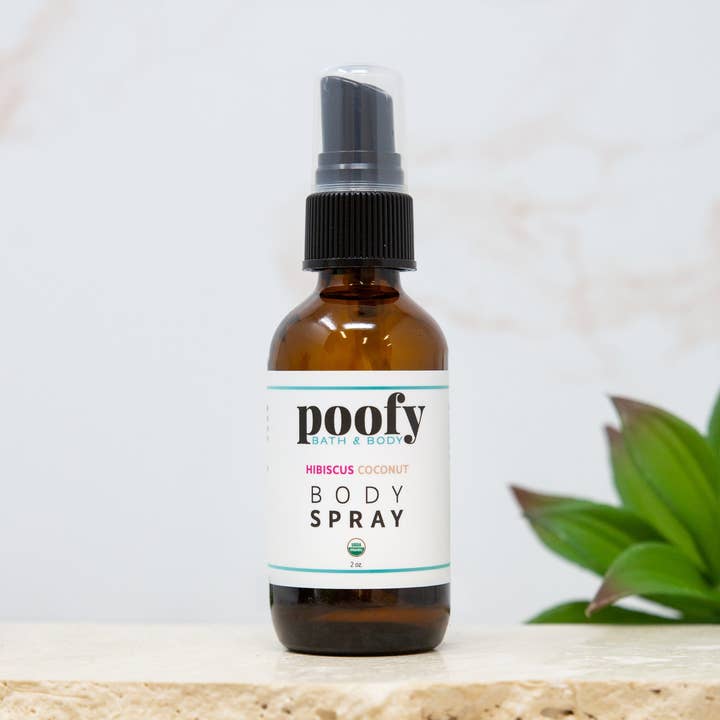 Hibiscus Coconut Lichaamsspray Biologisch voor wholesale door Poofy Organics