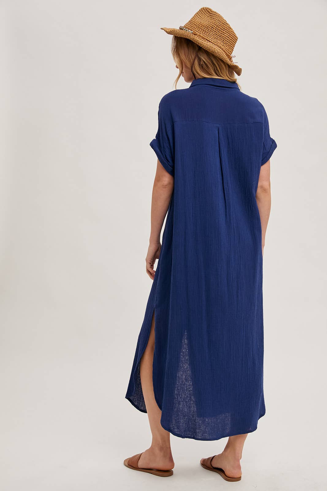 Bluivy - Wholesale Dress - Women's - BUTTON UP MAXI SHIRT DRESS WITH POCKET19