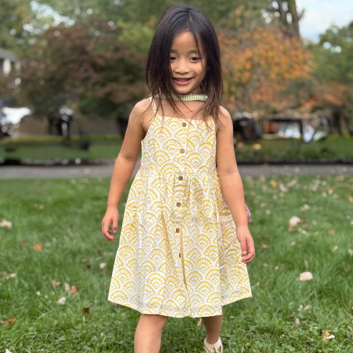 Girls' Spring Dress With Scallop Print for wholesale by Meerahi