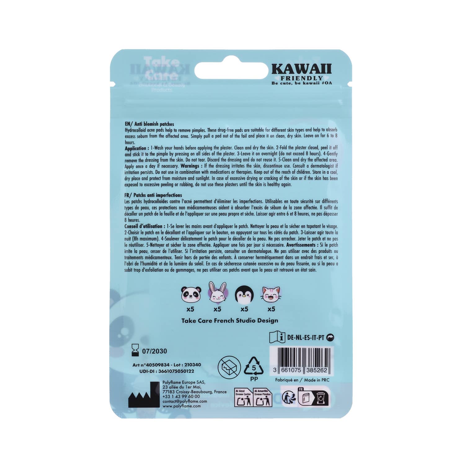Takecare - Venta al por mayor Parches para el acné/hidrocoloides - Parche Anti-Imperfecciones Kawaii Friendly2