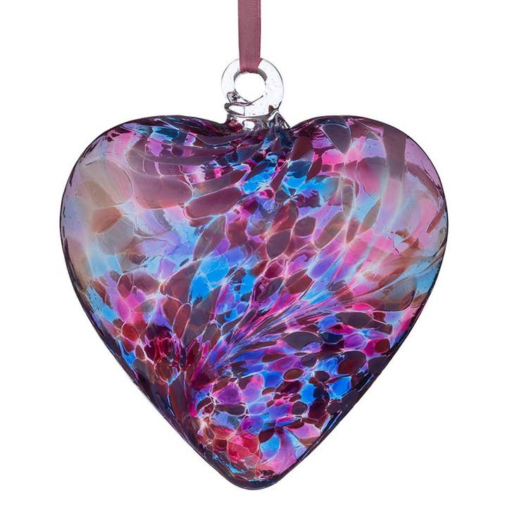 Cuore dell'amicizia, 12 cm, blu e rosa per la vendita all'ingrosso da parte di Sienna Glass