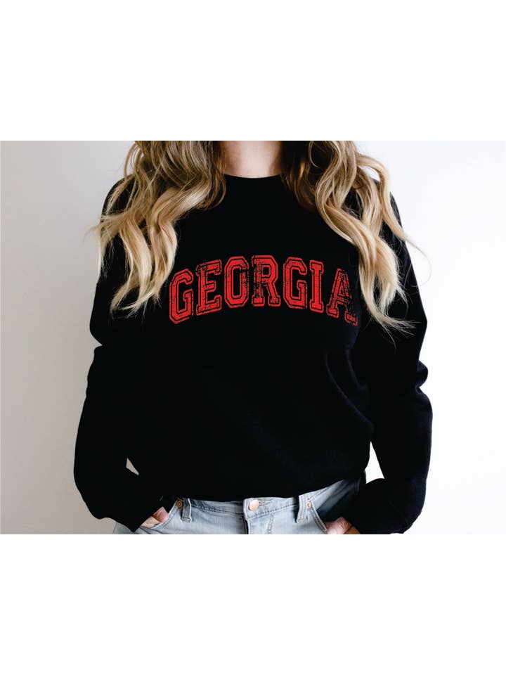 American Threadz Apparel – Großhandel Sweatshirt mit Grafikdruck – Damen – Kundenspezifisches Old School State Sweatshirt1