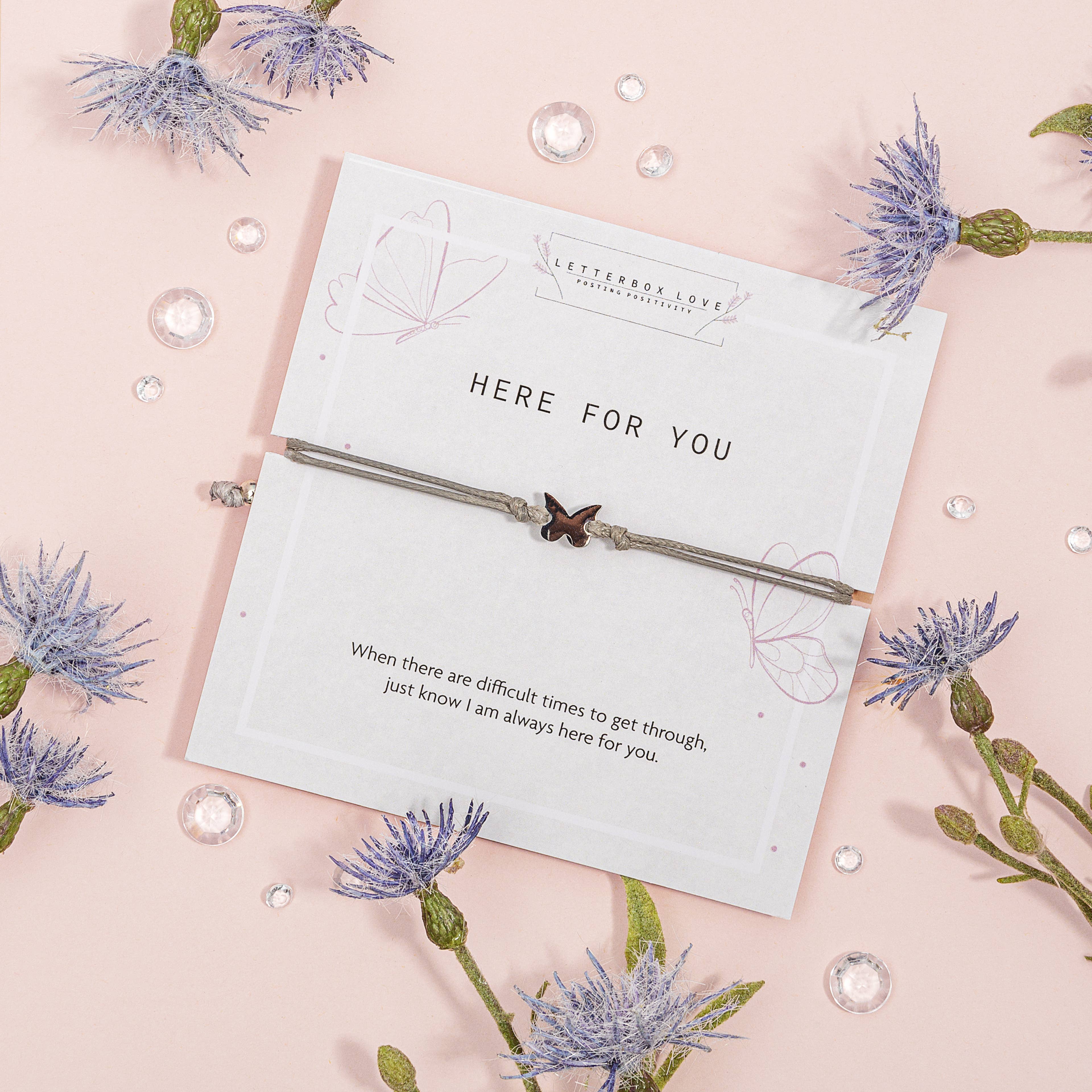 Letterbox Love Bracelets – wholesale Charm/dangle bracelet – Here For You Butterfly Bracelet1