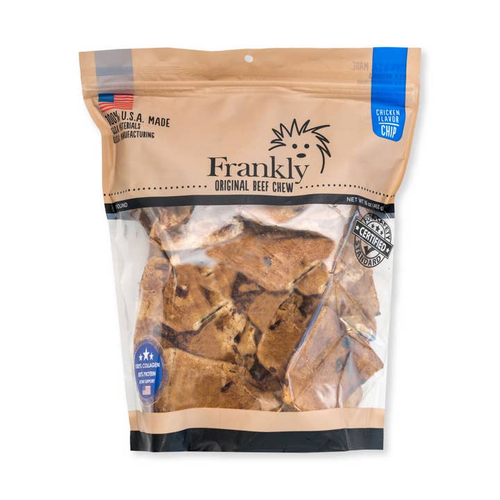 Beef Collagen Chips - Chicken 16oz for wholesale by Frankly Pet