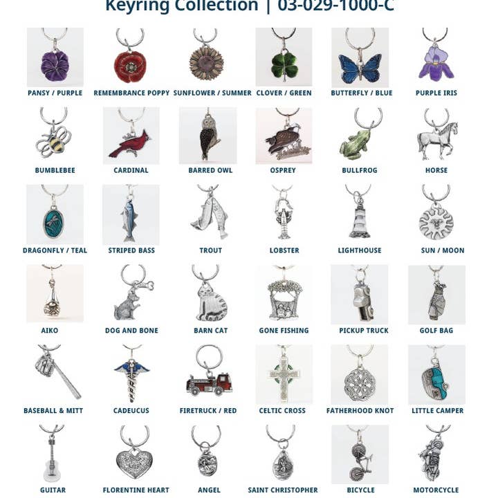 Keyring Kit with Spinner Display for wholesale by Danforth Pewter