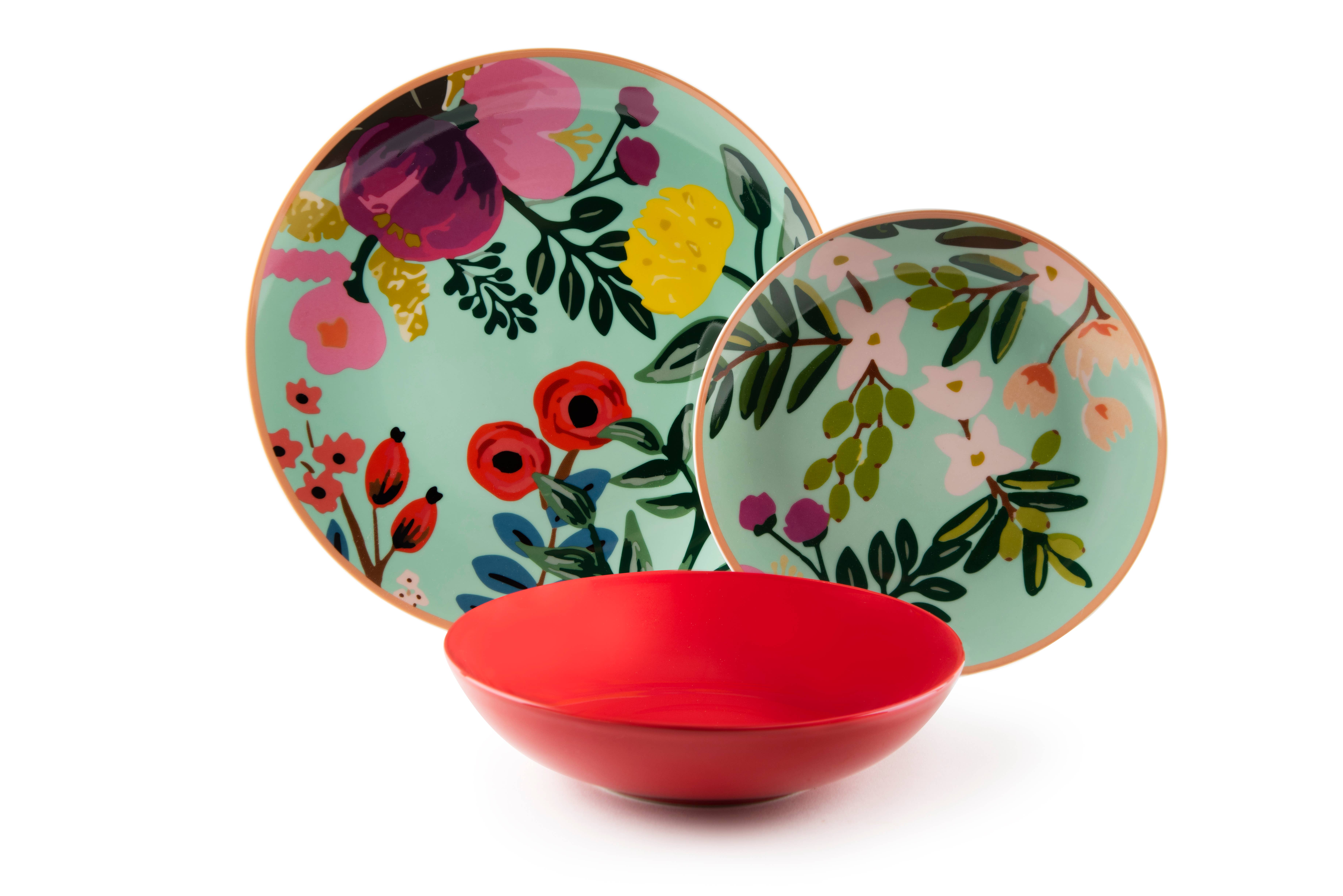 multicolour 18-Piece Dinnerware Set Frida Flowers for wholesale on Faire5