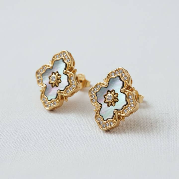 Ellemadera - Wholesale Stud/Post Earrings - Vintage Inspired Gemstone Drop Earrings1