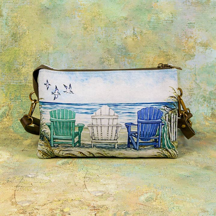 Beach Chairs Canvas Crossbody brings coastal charm for wholesale by ANNGOTI