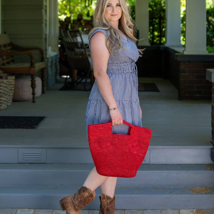 Shebobo - Vente Sac à main avec poignée sur le dessus – femme - Sac panier en paille crocheté à la main ConCon2