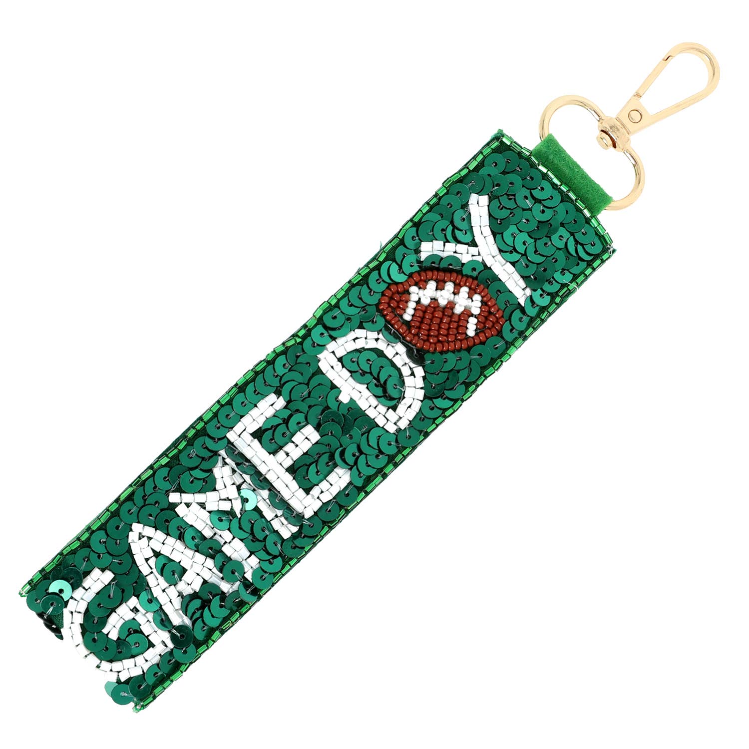 SP Sophia Collection - Wholesale Keychain - Women's - Game Day Seed Beaded Sequin Football Keychain 3